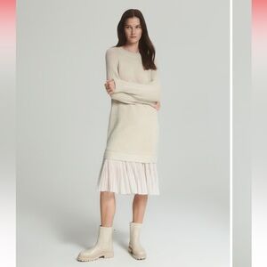 Sweater dress with ruffle hem